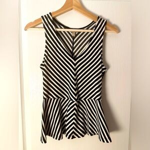 Banana Republic black-and-white Peplum Top